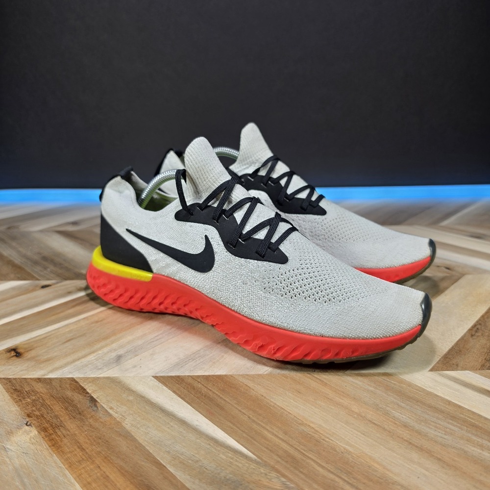 Nike Epic React Flyknit White Crimson Men's 12 Running Shoes AQ0067-103